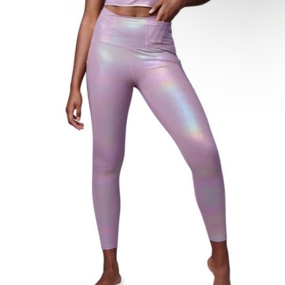 ELECTRIC YOGA Rainbow Shimmer Love Pocket Leggings M - Picture 2 of 7